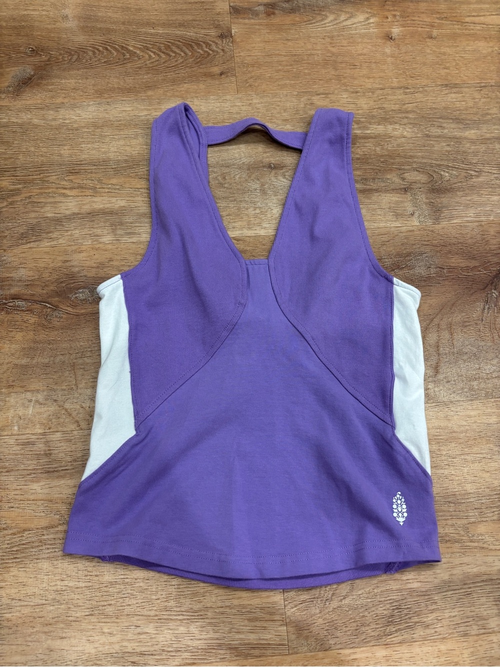 FP Movement by Free People Lavender Racerback Tank with White Side Panels